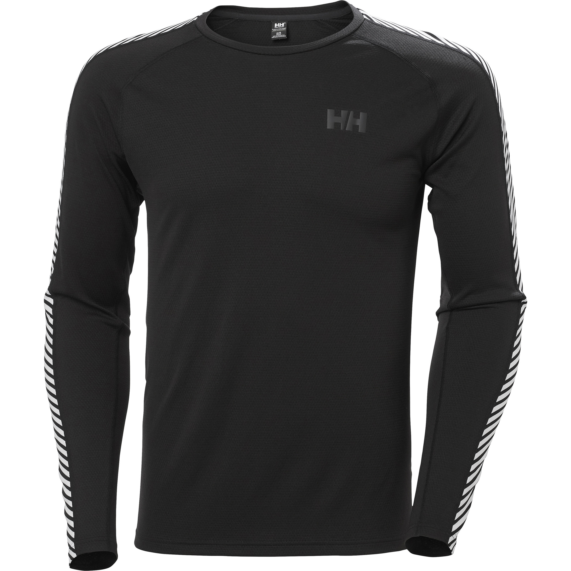 2025 Helly Hansen Mens Lifa Active Stripe Baselayer Crew Top 49412 - Black